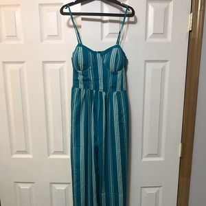 Blue Pinstripe Jumpsuit